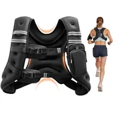 Vevor Gewichtsweste 7,32 kg mit reflektierendem Streifen, verstellbare Schnalle, Körpergewichtsweste für Männer und Frauen, Trainingsgerät für Krafttraining Laufen Joggen Fitness Gewichtsverlust