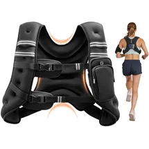 Vevor Gewichtsweste 7,32 kg mit reflektierendem Streifen, verstellbare Schnalle, Körpergewichtsweste für Männer und Frauen, Trainingsgerät für Krafttraining Laufen Joggen Fitness Gewichtsverlust