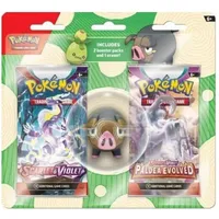 POKÉMON Sammelkarte Pokémon - Scarlet & Violet - 2 Boosterpacks mit Radiergummi, englische Sprachausgabe braun