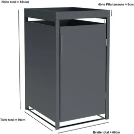 DEGAMO Mülltonnenbox ULM 68 x 80 x 124 cm anthrazit