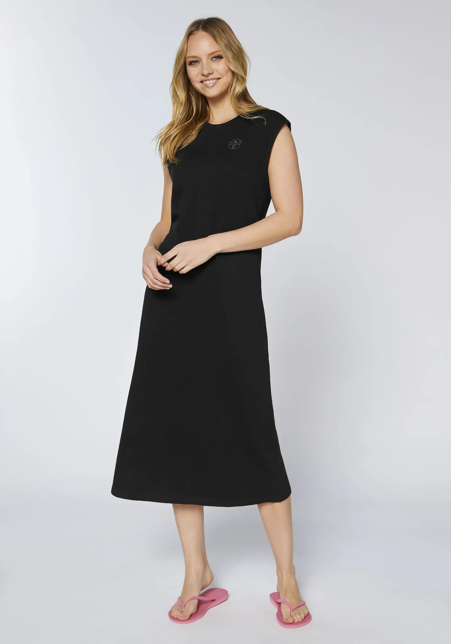 Shirtkleid CHIEMSEE, Damen, Gr. 38, Normalgrößen, schwarz, 80% Baumwolle, 20% Polyester, Rundhals, Kleider Shirtkleid