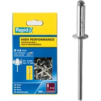 Rapid Blindnieten Aluminium Ø 4,8mm, 8-10mm Klemmbereich, 300 Stk. Nieten Großpackung, für Blindnietzangen