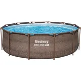BESTWAY Steel Pro Max Frame Pool Set 366 x 100 cm rattanoptik