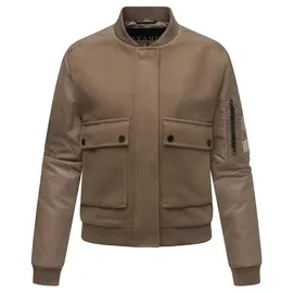 Navahoo Damen, Bomberjacke leichte Übergangsjacke mit Ärmelraffung Willstehaben 14 Stone Brown Gr. M - M