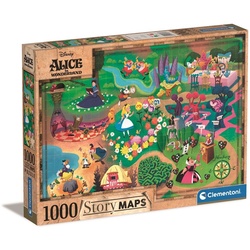 Clementoni® Puzzle Alice im Wunderland Story Maps Puzzle, 1000 Puzzleteile bunt