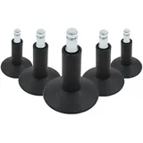 HJH Office 5x Bodengleiter groß No. 12 Stift 11mm / 65 mm Standfüße (5er Pack)