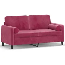 vidaXL 2-Sitzer-Sofa mit Zierkissen Weinrot 140 cm Samt