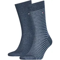 Tommy Hilfiger Small Stripe Socken 2er Pack Blau 39-42