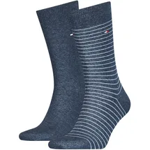 Tommy Hilfiger Small Stripe Socken 2er Pack Blau 39-42