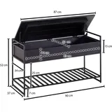 Wohnling Sitzbank WL6.587 90 x 52 x 38 cm schwarz / schwarz