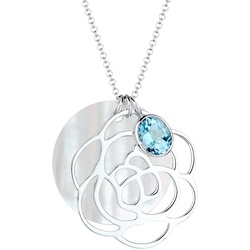 Elli Blume Perlmuttscheibe Topas 925 Sterling Silber 70 Damen 