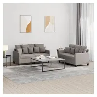 VidaXL 2-tlg. Sofagarnitur mit Kissen Taupe Stoff