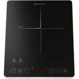 sommertal Induktionskochfeld 1 Platte 2000W Tragbar Super-Slim Design bis 240 °C mit 4h Timer, Touch-Bedienung, Kindersicherung, Profi Induktionskochplatte Induktionsplatte