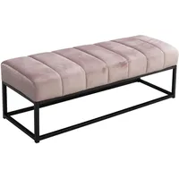 Wohnling Sitzbank Samt Rosa 108 x 40 x 40 cm