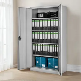 Tectake tectake® Aktenschrank, Blain mit 5 Böden 40x80x180cm