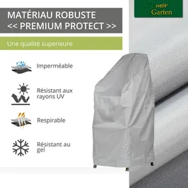 mehr Garten Premium Protect Abdeckung Stapelstühle 68 x 96 x 110/150 cm Grau