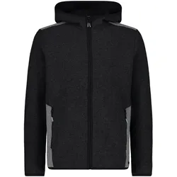 CMP Fleecejacke Wool-Tech mit Kapuze carbongrau Herren