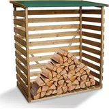MCombo Kaminholzregal mit Rückwand Brennholzregal Kaminholzunterstand braun 1200