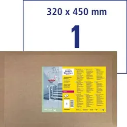 Antimikrobielle Etiketten, ablösbar, 320 x 450 mm, 5 Bogen/5 Etiketten, transparent