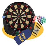 Best Sporting Dart Set Coventry Xtra mit 12 Dartpfeilen & Ersatzspitzen I Dartscheibe elektronisch im wertigen Set I elektronische Dartscheibe mit LED-Anzeigen I Dartautomat für 16 Spieler