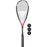 Tecnifibre Carboflex X-Speed 125 Squashschläger (Verschiedene Optionen) (1 Squash Schläger + 3 Squashbälle)