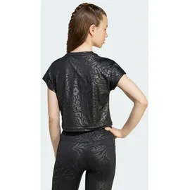 adidas Kinder Shirt All Sports Animalprint Crop-Shirt schwarz|weiß 164 cm