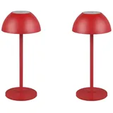 meineWunschleuchte 2er SET Akku Tischlampen Rot ohne Kabel für Innen - Außen, 30cm klein