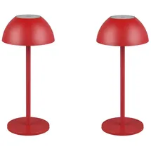 meineWunschleuchte 2er SET Akku Tischlampen Rot ohne Kabel für Innen - Außen, 30cm klein