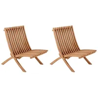 Gardenson Loungesessel, 2er-Set Teakfarben - 73x85x63 cm