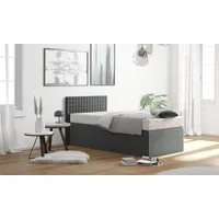 Westfalia Schlafkomfort Boxspringbett, grau (anthrazit), B:135cm L:210cm, Bezug: 100%