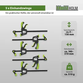 Trutzholm Einhandzwinge Kunststoff/Stahl 60x150 mm grün/schwarz