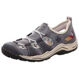 Rieker Damen Low-Top Sneaker L0561, Frauen Halbschuhe, lose Einlage,Turnschuhe,Laufschuhe,straßenschuhe,Strassenschuhe,blau (14),37 EU / 4 UK