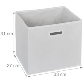 Relaxdays Stufenregal mit Boxen, DIY Steckregal mit 6 Fächern, HBT: 110 x 108 x 31 cm, Stahl & Vlies, Würfelregal, weiß