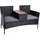 Polyrattan Gartenbank 2-Sitzer Schwarz