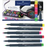 Faber-Castell 160806 - Neon Marker, Layoutmarker, 6er Etui