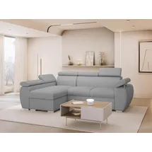 Mirjan24 Eckcouch Cord 2-Sitzer Grau