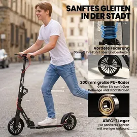 sportnow Cityroller Aluminium Schwarz
