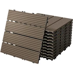 ECD Germany 55x WPC Terrassenfliesen Balkonfliese Klickfliese Fliesen 30x30cm 5m2