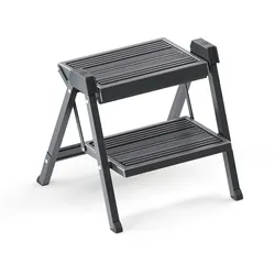 Hailo Klappleiter 4410001 Stepfix 3.Generation 2stufig schiefergrau Trittleiter