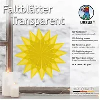 Ursus Faltblätter Transparentpapier 14 x 14 cm 42 g/m2 100 Blatt gelb