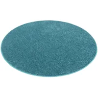 Snapstyle Hochflor Velours Teppich Cottage Petrol 100cm Rund