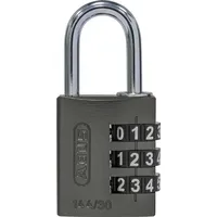 ABUS Zahlen-Vorhangschloss 144/30 Lock-Tag Aluminium, titanium