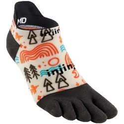 Injinji Herren Run Lightweight No-Show Artist Designed bunt