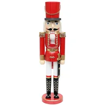 Dekohelden24 Nussknacker Soldat 50 cm rot metallic