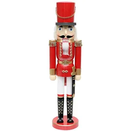 Dekohelden24 Nussknacker Soldat 50 cm rot metallic