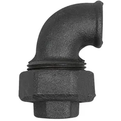 Verschraubung Bogen 95, flachdichtend, I/I Rp 1", Temperguss schwarz - schwarz