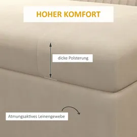 Homcom Sitzbank mit Stauraum, Polsterbank mit Samtoptik, Bettbank mit Stahlbeine für Wohnzimmer, Schlafzimmer, Beige,