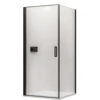 Bernstein EX416S Eckdusche mit Drehtür 90 x 195 cm Schwarz matt Echtglas