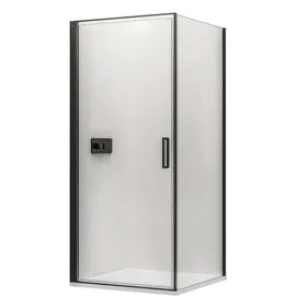 Bernstein EX416S Eckdusche mit Drehtür 90 x 195 cm Schwarz matt Echtglas