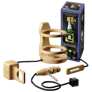 Denk- und Knobelspiele Philos 5521 - Flaschen-Safe mit Korkenzieher, Knobelspiel, geeignet für Flaschen bis max. 90 mm Durchmesser